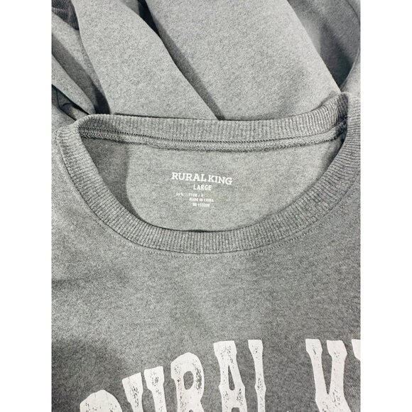 Rural King Combine Flag Graphic Sweatshirt Large Gray Mens Pullover Crewneck - Picture 7 of 10